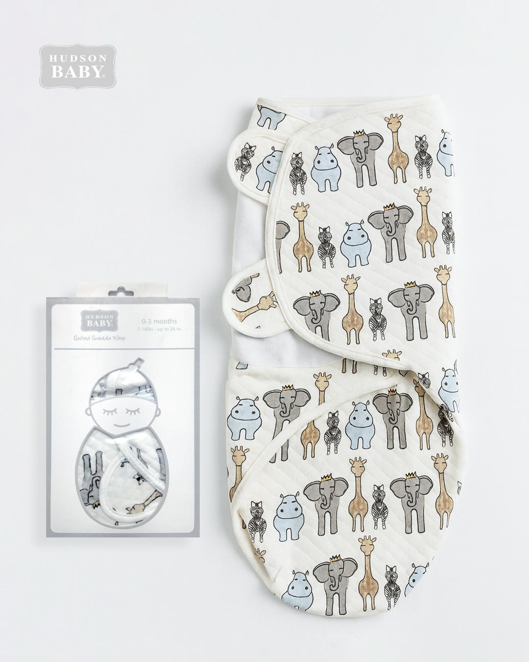 HUDSON BABY ANIMALS QUILTED SWADDLE – PEEKABOO.PK
