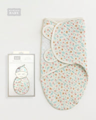 HUDSON BABY FLORAL QUILTED SWADDLE