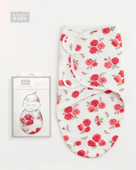 HUDSON BABY RED ROSE QUILTED SWADDLE