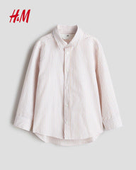 H&M BEIGE STRIPED COTTON SHIRT