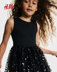 H&M BLACK SEQUIN SKIRT DRESS