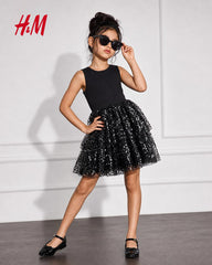H&M BLACK SEQUIN SKIRT DRESS