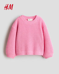 H&M BUBBLEGUM PINK CHUNKY KNIT SWEATER