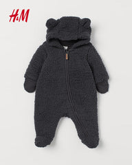 H&M CHARCOAL PILE ALL IN ONE SUIT WITH EARS 1010