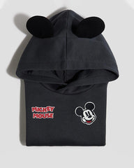 H&M DARK GREY MICKEY MOUSE HOODED SWEATSHIRT