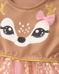 H&M DEER THEMED PINK TULLE DRESS