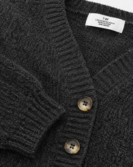 H&M GIRLS DARK CHARCOAL CHUNKY KNIT V-NECK CARDIGAN
