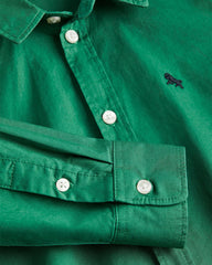 H&M GREEN EMBROIDERED COTTON SHIRT