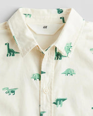 H&M KIDS DINOSAUR PRINTED COTTON SHIRT