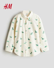 H&M KIDS DINOSAUR PRINTED COTTON SHIRT