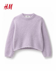 H&M LAVENDER FUZZY KNIT PULLOVER SWEATER