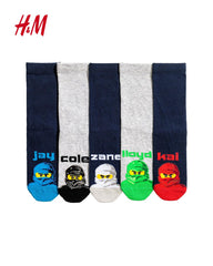H&M LEGO NINJA GO 5 PACK KIDS SOCKS