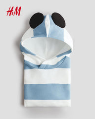 H&M LIGHT BLUE STRIPED HOODIE
