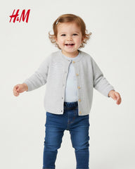 H&M LIGHT GREY FINE KNIT CARDIGAN