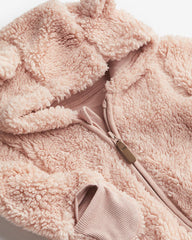 H&M LIGHT PINK PILE ALL IN ONE SUIT WITH EARS 1028