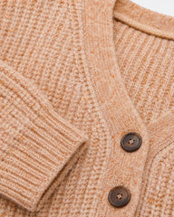 H&M LIGHT TAN CHUNKY RIB KNIT V-NECK CARDIGAN