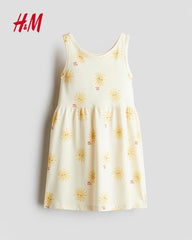 H&M LIGHT YELLOW HELLO SUN COTTON DRESS