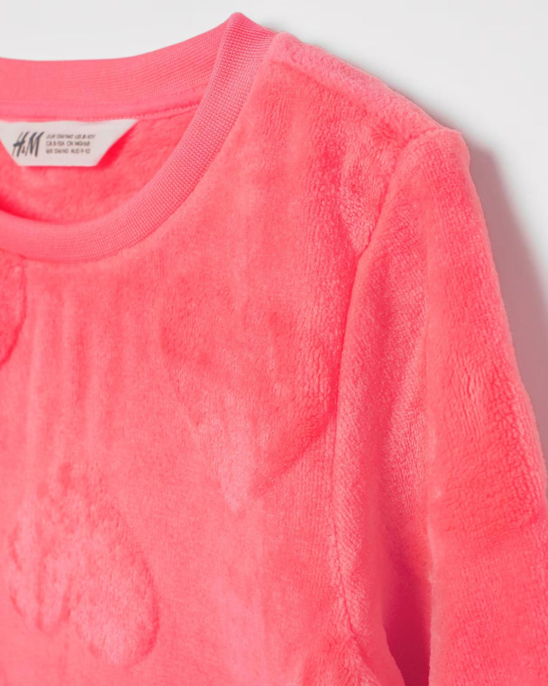 H&M NEON PINK PILE SWEATSHIRT