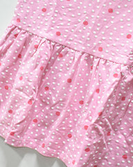 H&M PINK DOTTED SLEVELESS DRESS