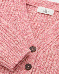 H&M PINK MARLED RIB KNIT V-NECK CARDIGAN