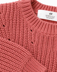 H&M ROSE PINK TEXTURED KNIT SWEATER