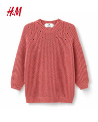 H&M ROSE PINK TEXTURED KNIT SWEATER