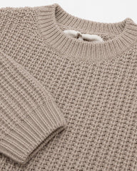 H&M TAUPE TEXTURED KNIT CREWNECK JUMPER