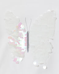 H&M WHITE BUTTERFLY REVERSABLE SEQUIN TOP