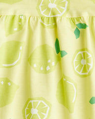 H&M YELLOW LEMONS COTTON DRESS