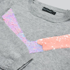 INEXTENSO LIGHT GREY REVERSABLE SEQUINED JUMPER