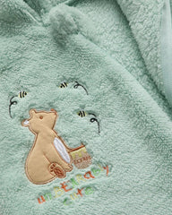 JET MINT TEDDY BEAR FLEECE ROMPER