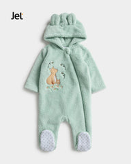 JET MINT TEDDY BEAR FLEECE ROMPER