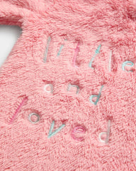 JET PINK LITTLE & LOVED TEDDY FLEECE ROMPER
