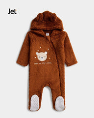 JET TEDDY BROWN BIG CUDDLES FLEECE ROMPER
