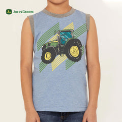 JOHN DEERE HEATHER BLUE PRINTED TANK TOP
