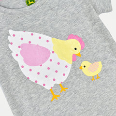 JOHN DEERE HEN & CHICK PRINTED T-SHIRT