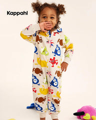 KAPPAHL ANIMAL PRINT HOODED ZIP UP ROMPER