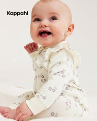 KAPPAHL CREAM FLORAL FRILL ZIP P ROMPER