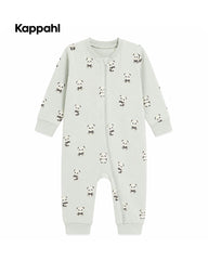 KAPPAHL MINT GREEN PANDA PRINT ZIP UP ROMPER
