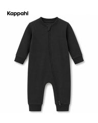 KAPPAHL UNISEX BLACK MINI ZIP UP ROMPER