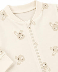 KAPPAHL UNISEX CREAM BUNNY ZIP UP ROMPER