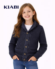 KIABI DARK NAVY CABLE KNIT CARDIGAN