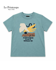 LE PRINTEMPS AQUA GRAPHIC T-SHIRT WITH SHORTS 2 PCS SET