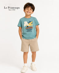 LE PRINTEMPS AQUA GRAPHIC T-SHIRT WITH SHORTS 2 PCS SET