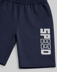 LE PRINTEMPS DARK NAVY SPEED PRINTED SHORTS