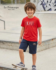 LE PRINTEMPTS RED SKATE SQUAD T-SHIRT WITH SHORTS 2 PCS SET
