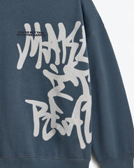 LEFTIES BLUE GRAFFITI PRINT SWEATSHIRT