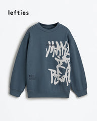 LEFTIES BLUE GRAFFITI PRINT SWEATSHIRT