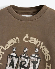 LEFTIES BROWN URBAN ART GRAPHIC SWEATSHIRT