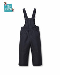 LILY & DAN BLACK WATER REPELLENT SNOW OVERALLS - SKI BIBS
